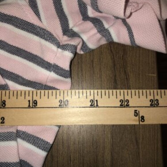 Brooks Brothers Polo Mens Pink Gray White Striped Short Sleeve Shirt L Slim Fit - Picture 6 of 8